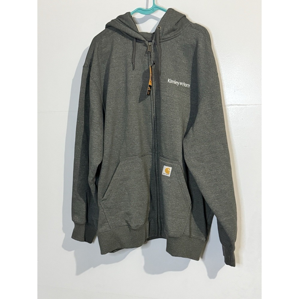Carhartt NWT Gray Rain Defender Loose Fit Full Zip Kimley Horn Embroidered Sz 2X